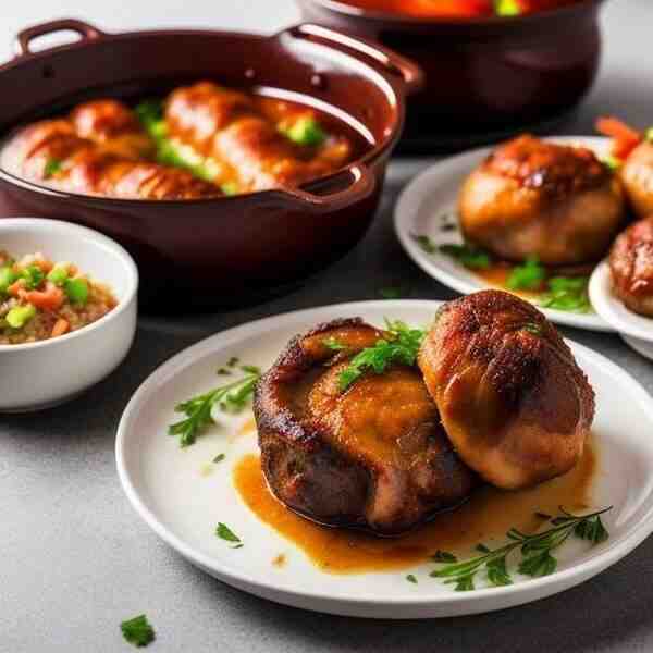 Рулька свиная фаршированная языком и курицей